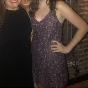 Purple Lace Flower Mini Dress